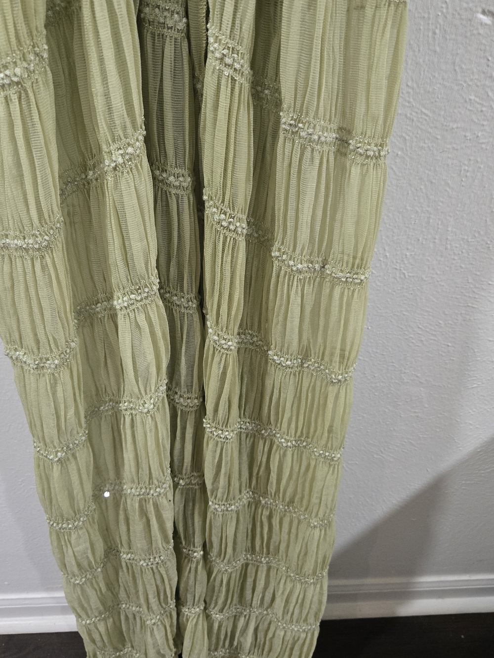 Flowy Sage Green Pleated Maxi Dress - Picture 7 of 12